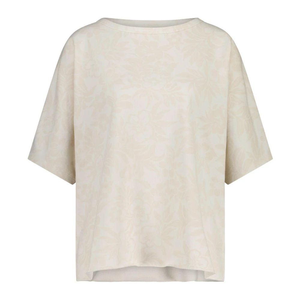 Juvia Gedrukt shirt met zachte katoenmix Beige Dames