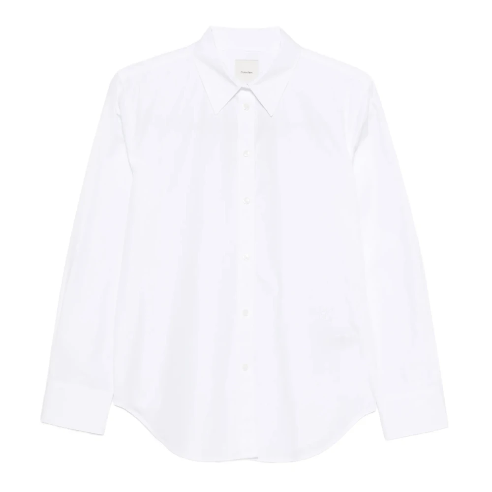 Calvin Klein Women's White Shirts, Xs, Cotton Poplin Regular Shirt