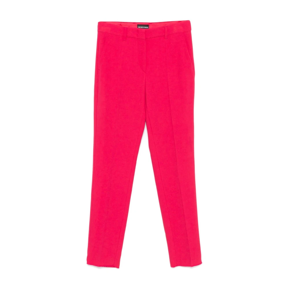 Emporio Armani Roze Crepe Straight Leg Broek Pink Dames