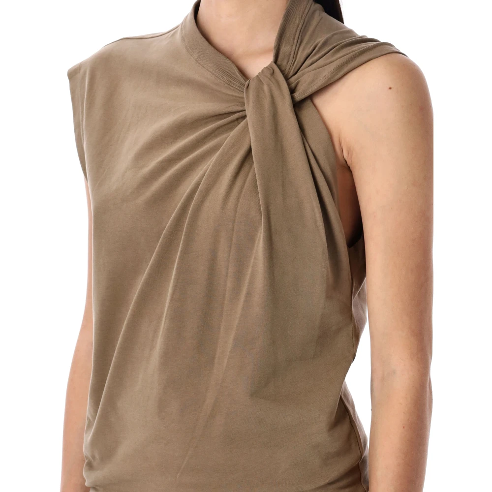 Isabel Marant Étoile Licht Khaki Katoenen Mini Jurk Brown Dames