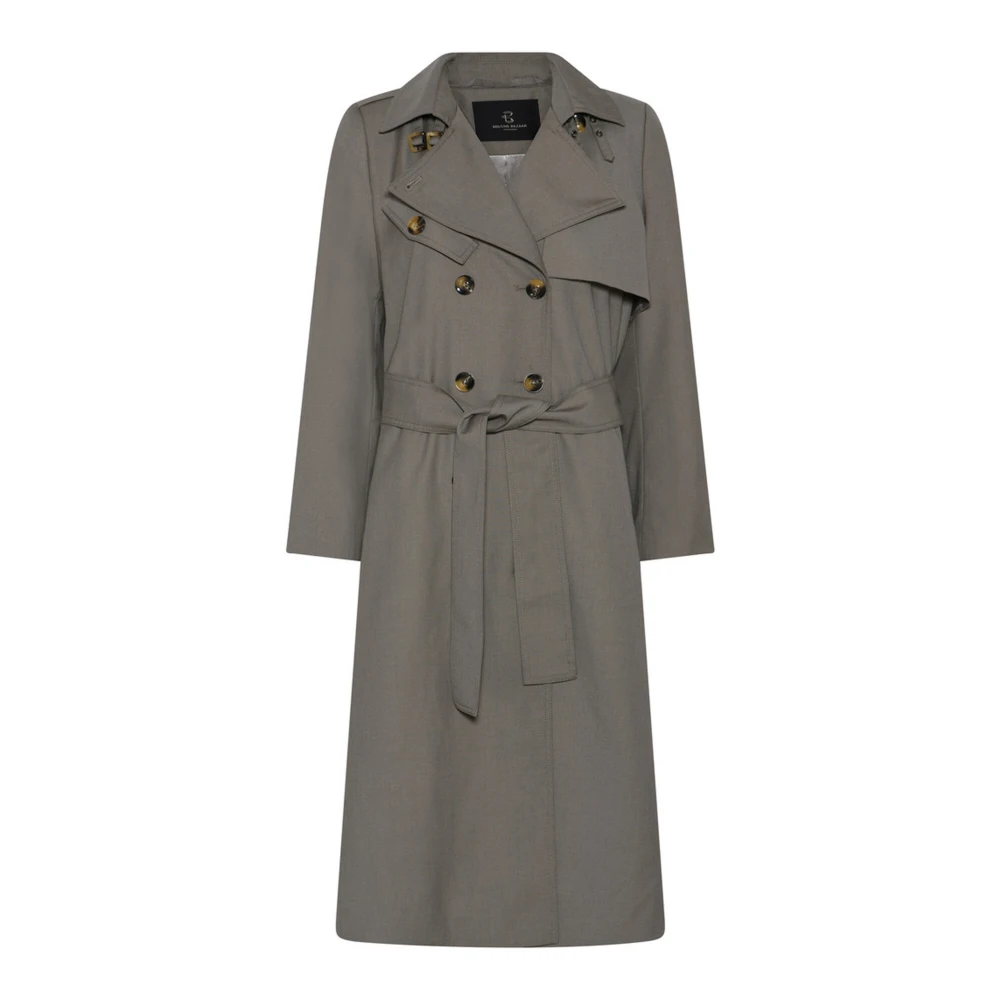 Bruuns Bazaar Elegant Trenchcoat Carotabbtori Coat Concrete Gray Dames