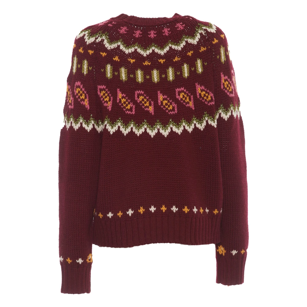 MC2 Saint Barth Multicolor Nordic Jacquard Crew-Neck Jumper Brown Dames