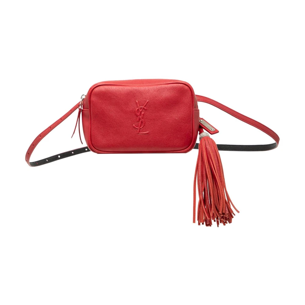 Saint Laurent Vintage Women's Red Pre-Owned Camera Bag With Tassel