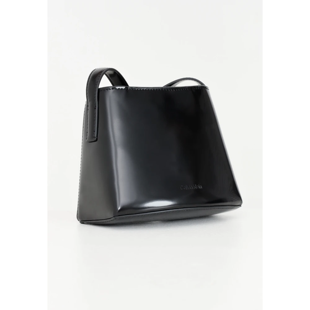 Calvin Klein Elegante Zwarte Schoudertas Black Dames