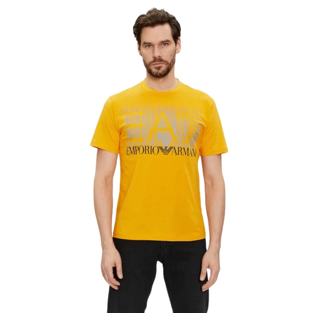 Emporio Armani EA7 Gul T-shirt med EA7 Logo Yellow, Herr