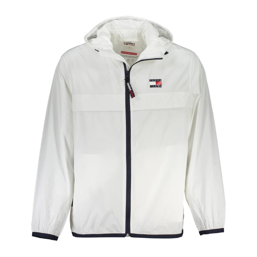 Tommy Hilfiger Sportig Jacka Vit Nylon Elastiska Manschetter White, Herr