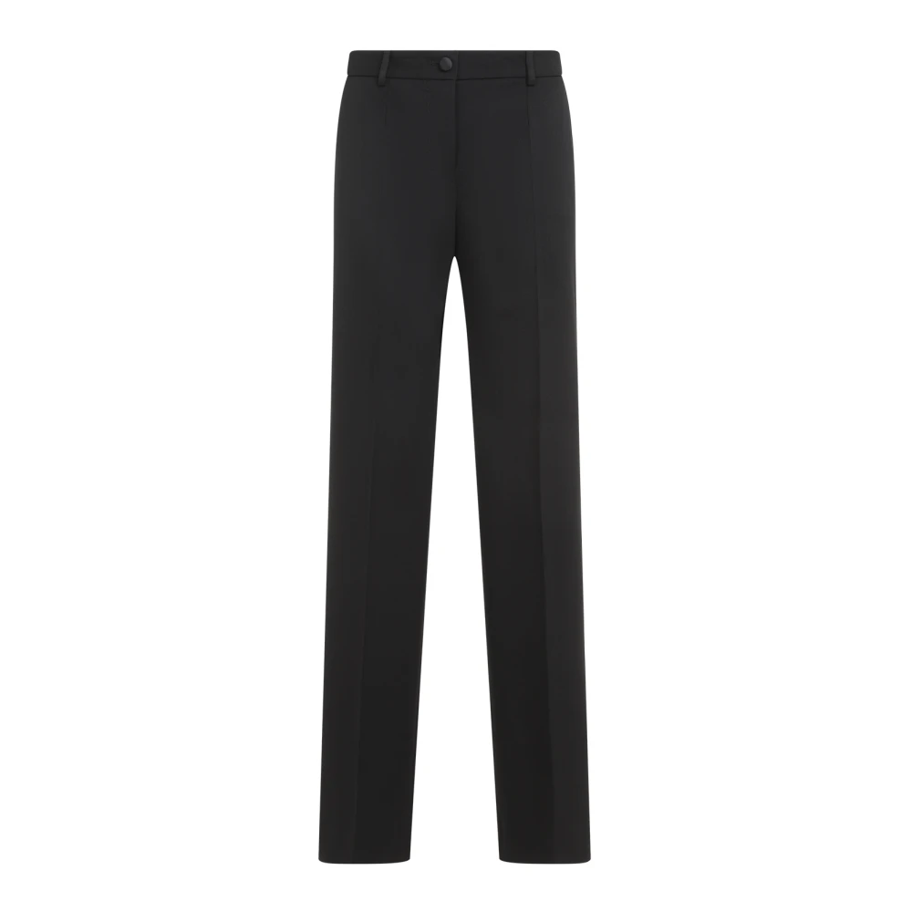 Dolce & Gabbana Women's Black Straight Trousers,, Wool Blend Elegant Trousers Small