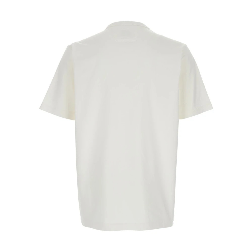 C.P. Company Wit Logo Print Katoenen T-Shirt White Heren