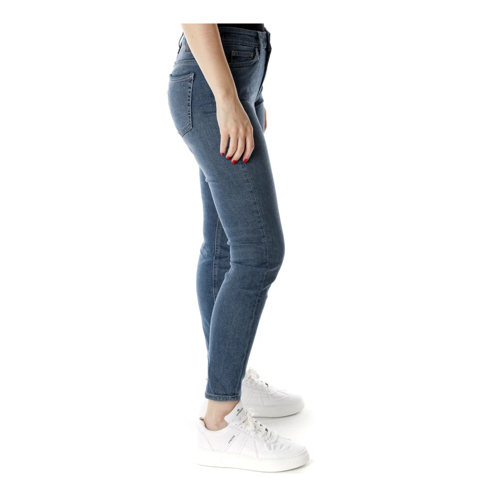 drykorn Cropped Skinny Fit Mid Waist Jeans Blue Dames
