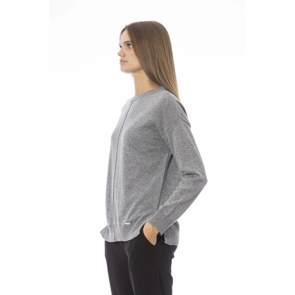 Baldinini Lange Mouw Ronde Hals Trui Gray Dames