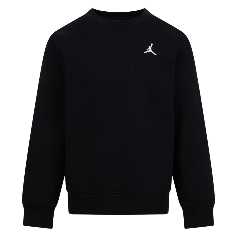 Jordan Boys Black Kids Sweatshirts, 8 Y, Brooklyn Fleece Essential Crew Sweatshirt
