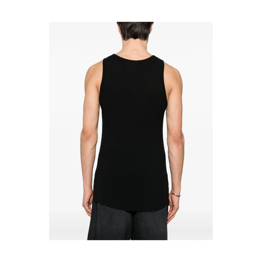 Isabel Benenato Zwarte Mouwloze Ronde Hals T-shirt Black Heren