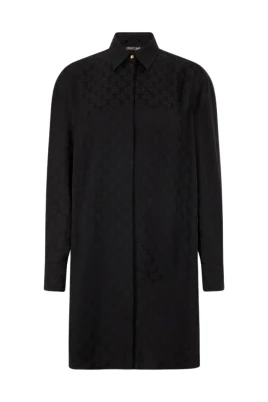 Silk Mini Skjortklänning med Monogram RC