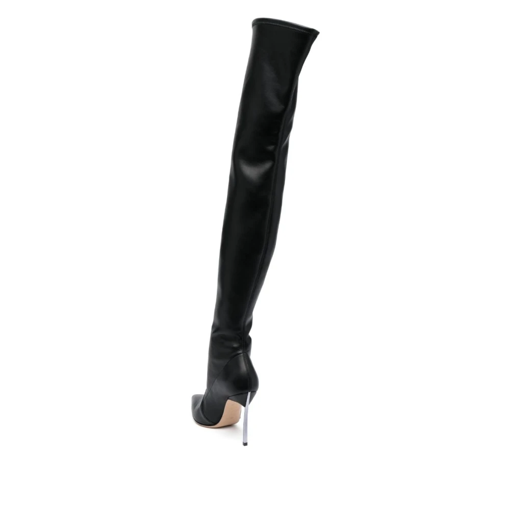 Casadei Zwarte Blade Overknee Laarzen Black Dames