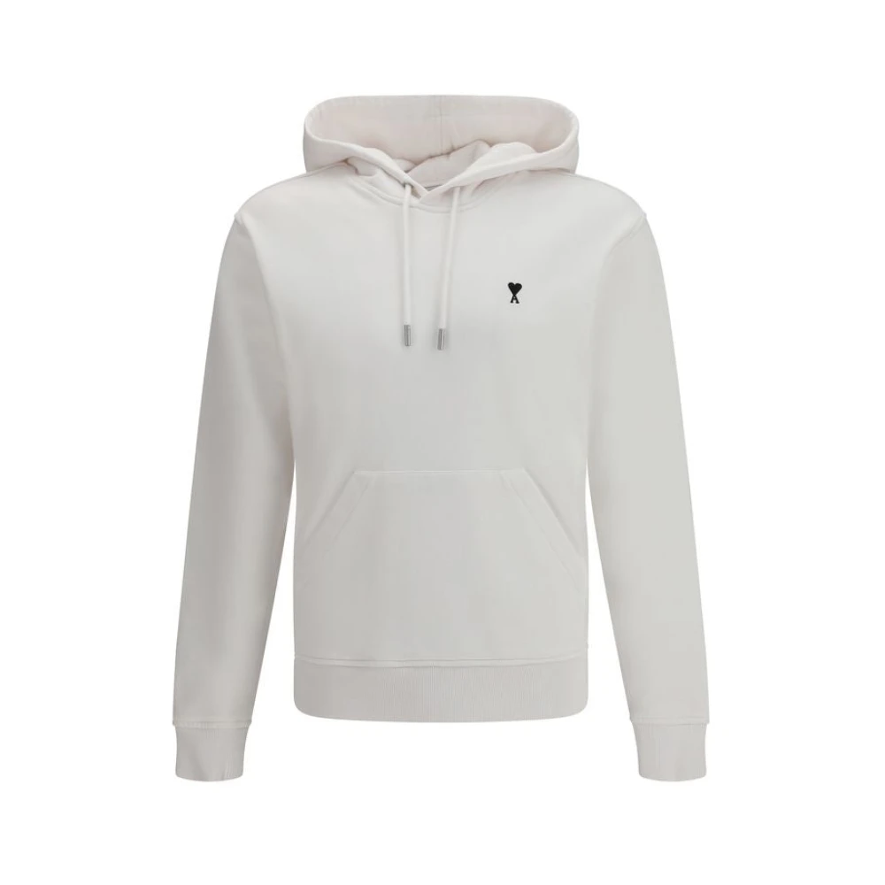 Ami Paris Herr Vit Sweatshirts & Hoodies L, Bomull, Ami De Coeur Bomullshoodie