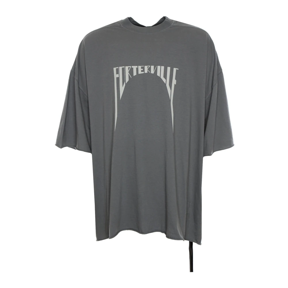 Rick Owens Oversized T-shirt met print op de voorkant Gray Heren