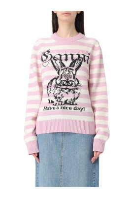 pink-rabbit-print-knit-sweater