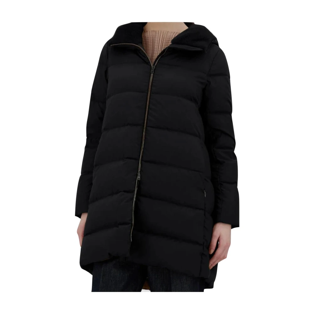 Herno A Shape Arendelle New Lady Faux Fur Padding Black Dames