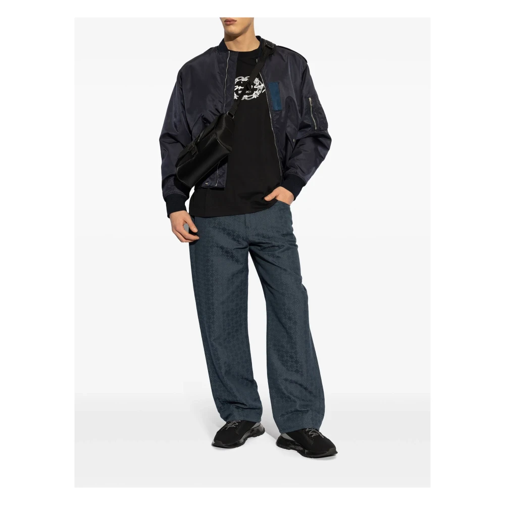 Givenchy Blauwe bomberjack met geborduurde medaillon Blue Heren