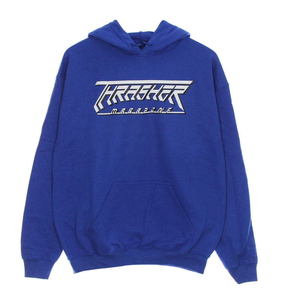 Thrasher Men's Blue Royal Logo Hood Hoodie - Hoodies - S - Sweatshirts & Hoodies