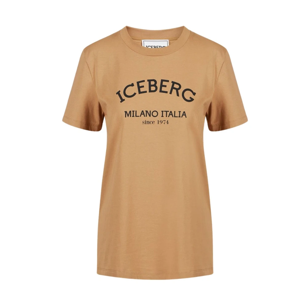 Iceberg Katoenen Jersey T-shirt Regular Fit Brown Dames