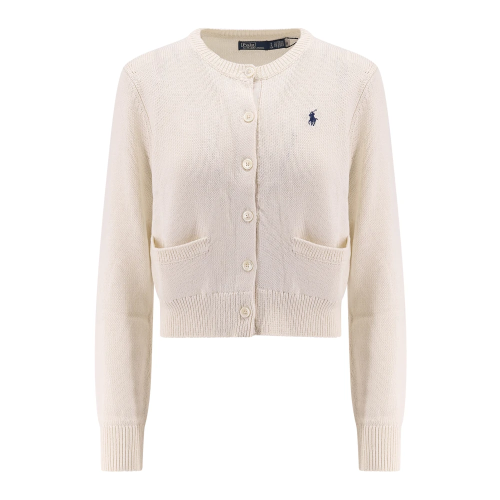 Polo Ralph Lauren Geborduurde katoenen vest met knopen White Dames