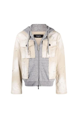 Contrast Panel Casual Jacket