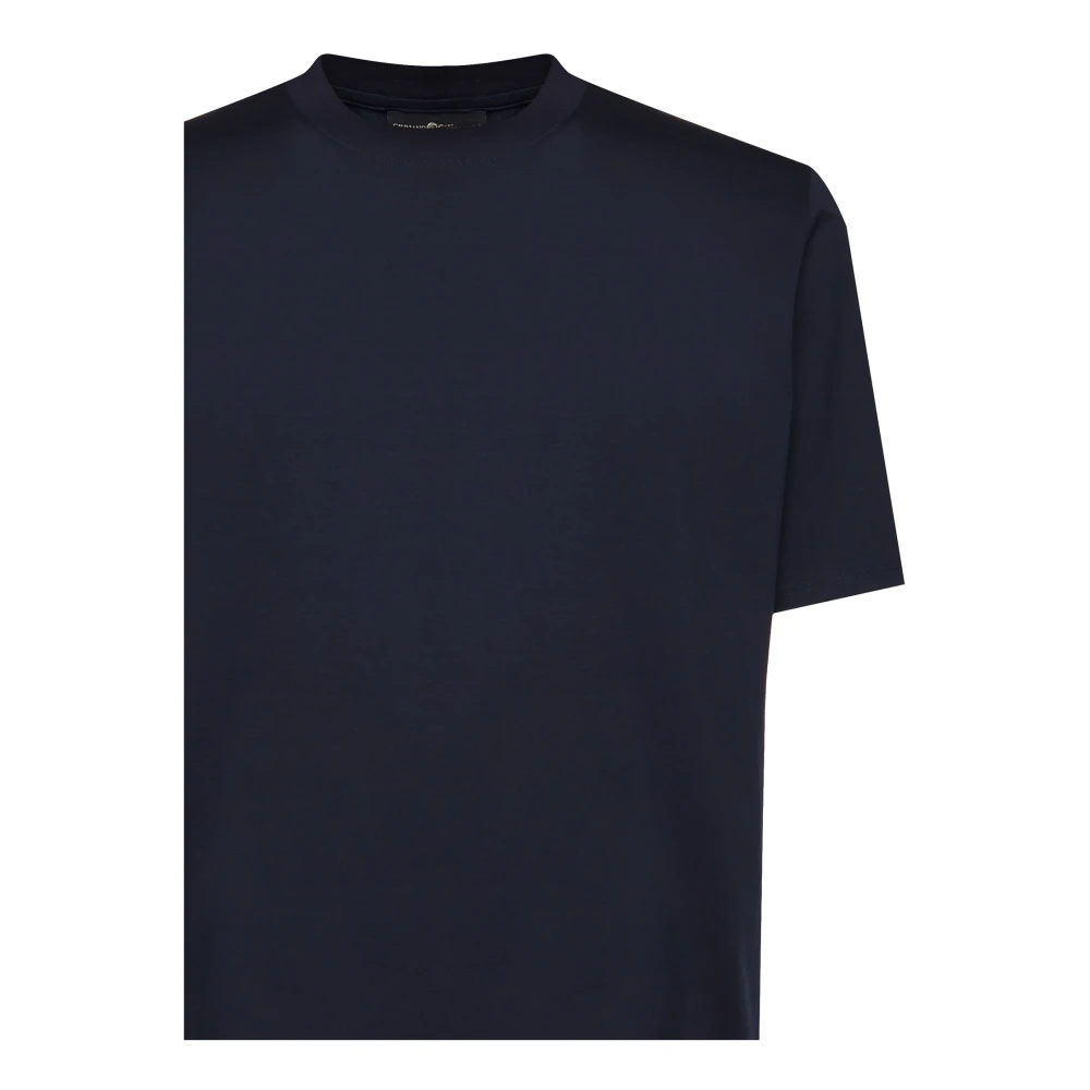 Giuliano Galiano Blauw Ronde Hals T-shirt Made in Italy Blue Heren