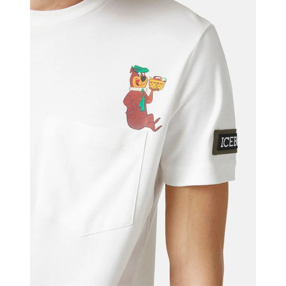 Iceberg Katoenen T-shirt met Yogi Bear Beige Heren
