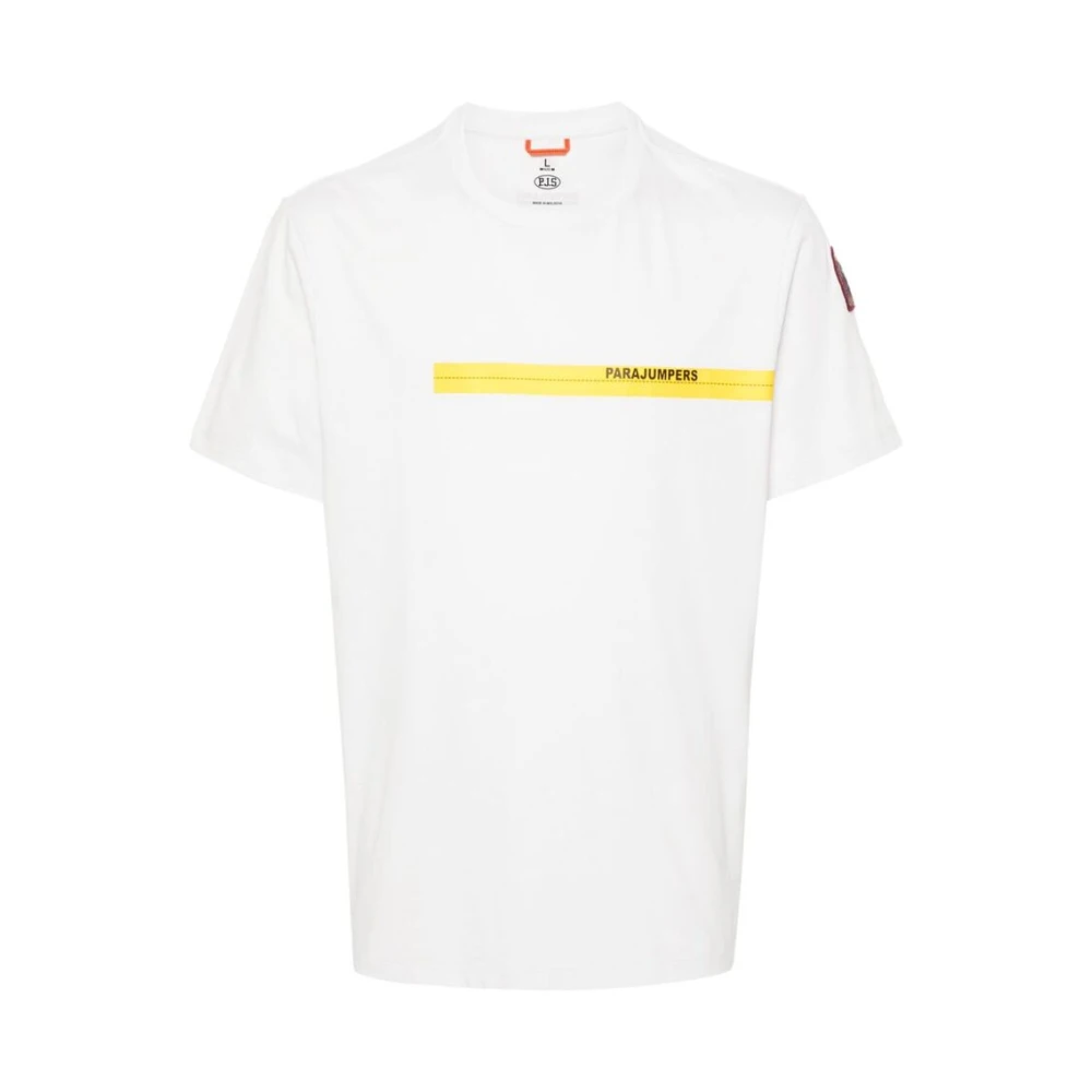 Parajumpers Logo Print Crew Neck T-shirt White Heren