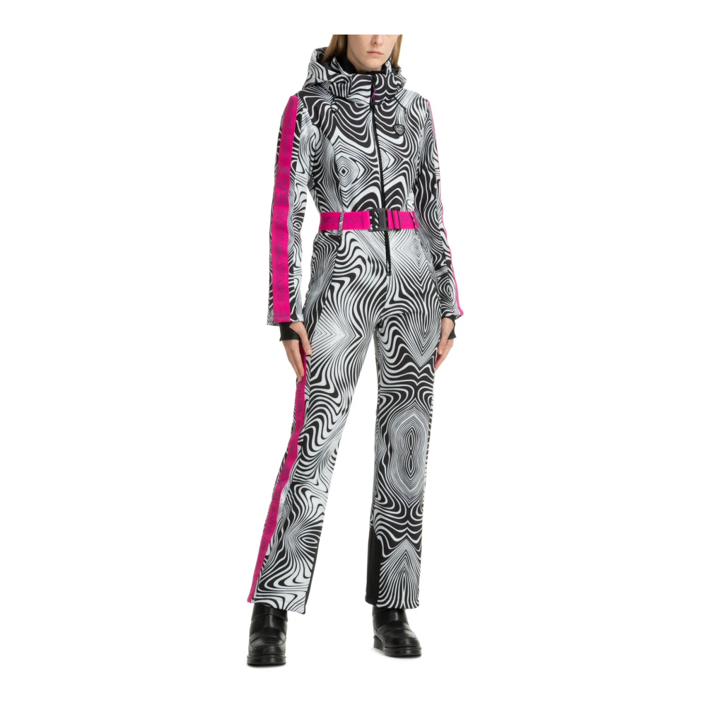 Emporio Armani EA7 Abstrakt Multifärgad Ski Suit med Dragkedja Multicolor, Dam