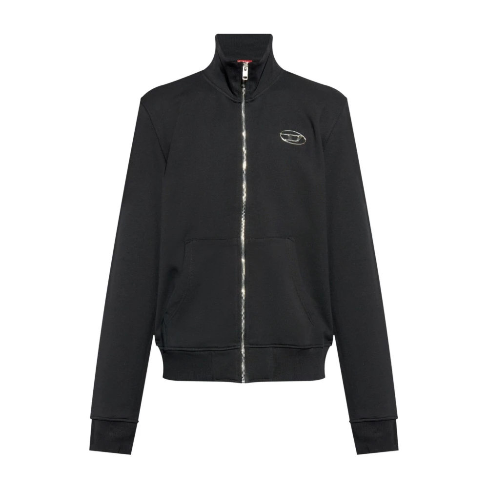 Diesel Uomo Nero Maglione Con Chiusura Frontale A Zip