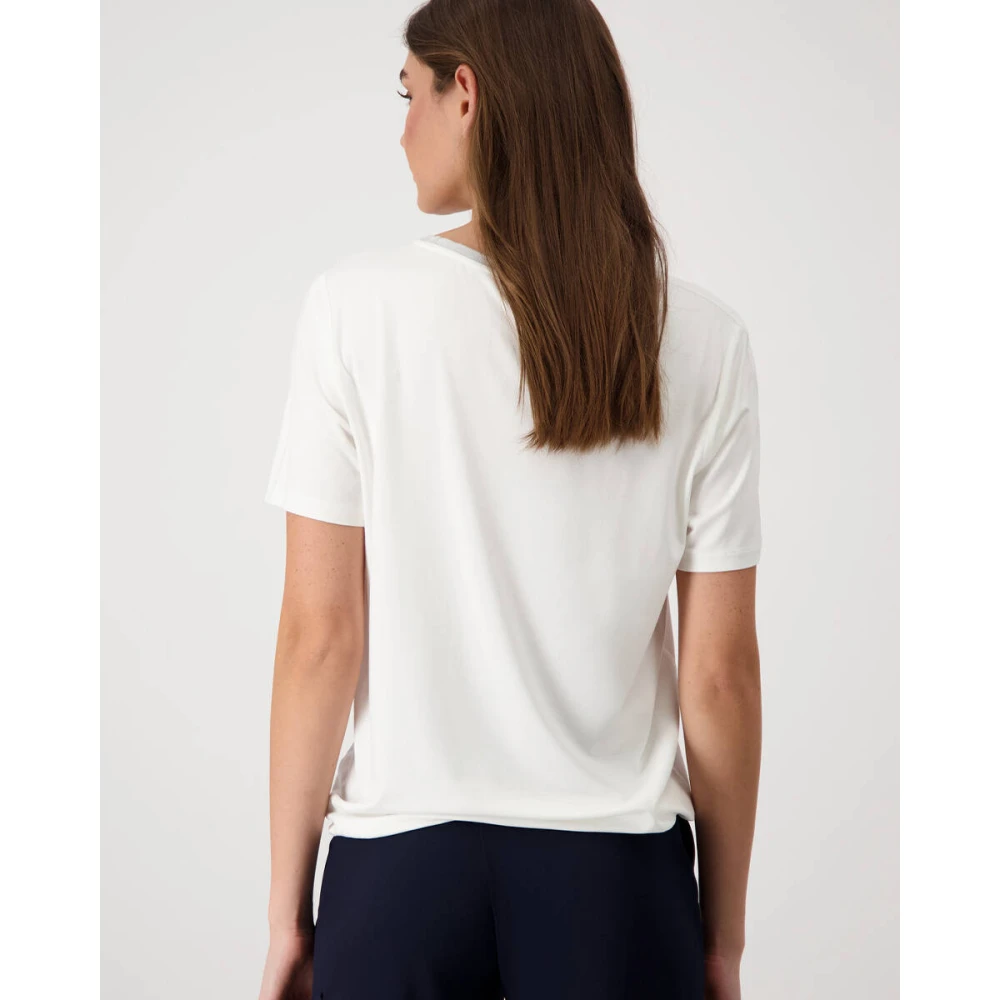 monari Korte Mouw Blouse Beige Dames