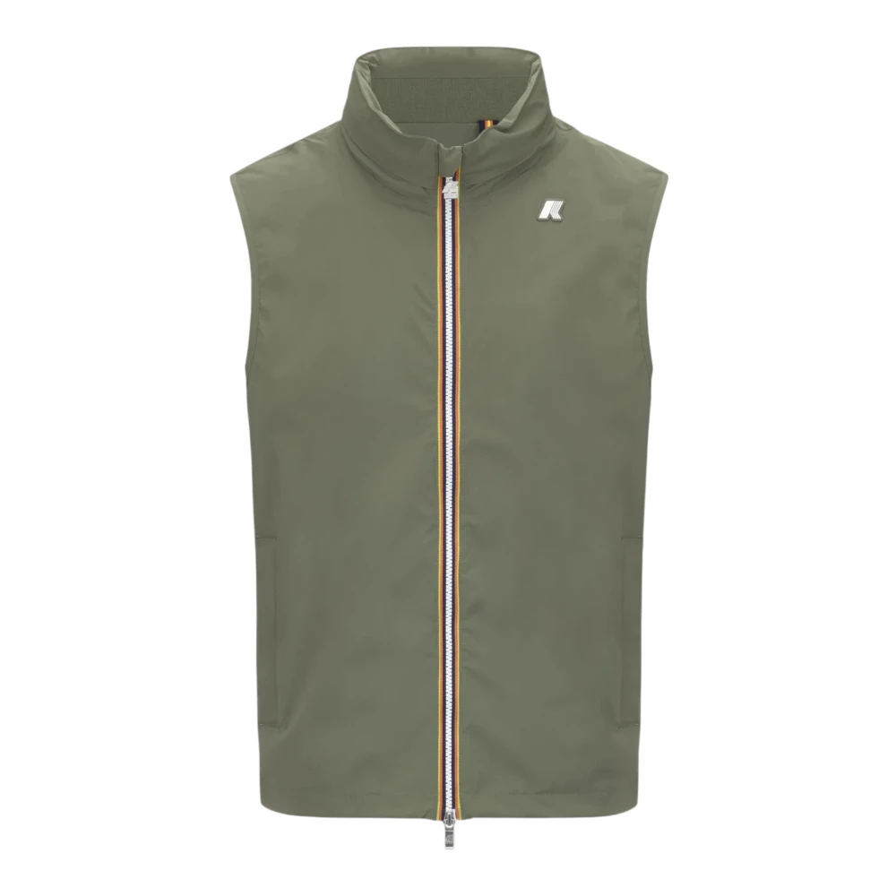 K-Way Men's Green Stretch Nylon Jersey Coat - Waistcoats - Xl - Jackets