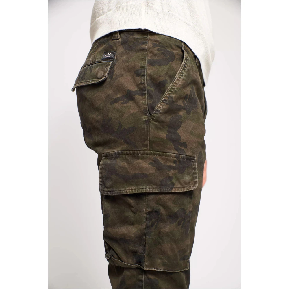 Mason's Camouflage Cargo Broek Extra Slim Fit Green Heren