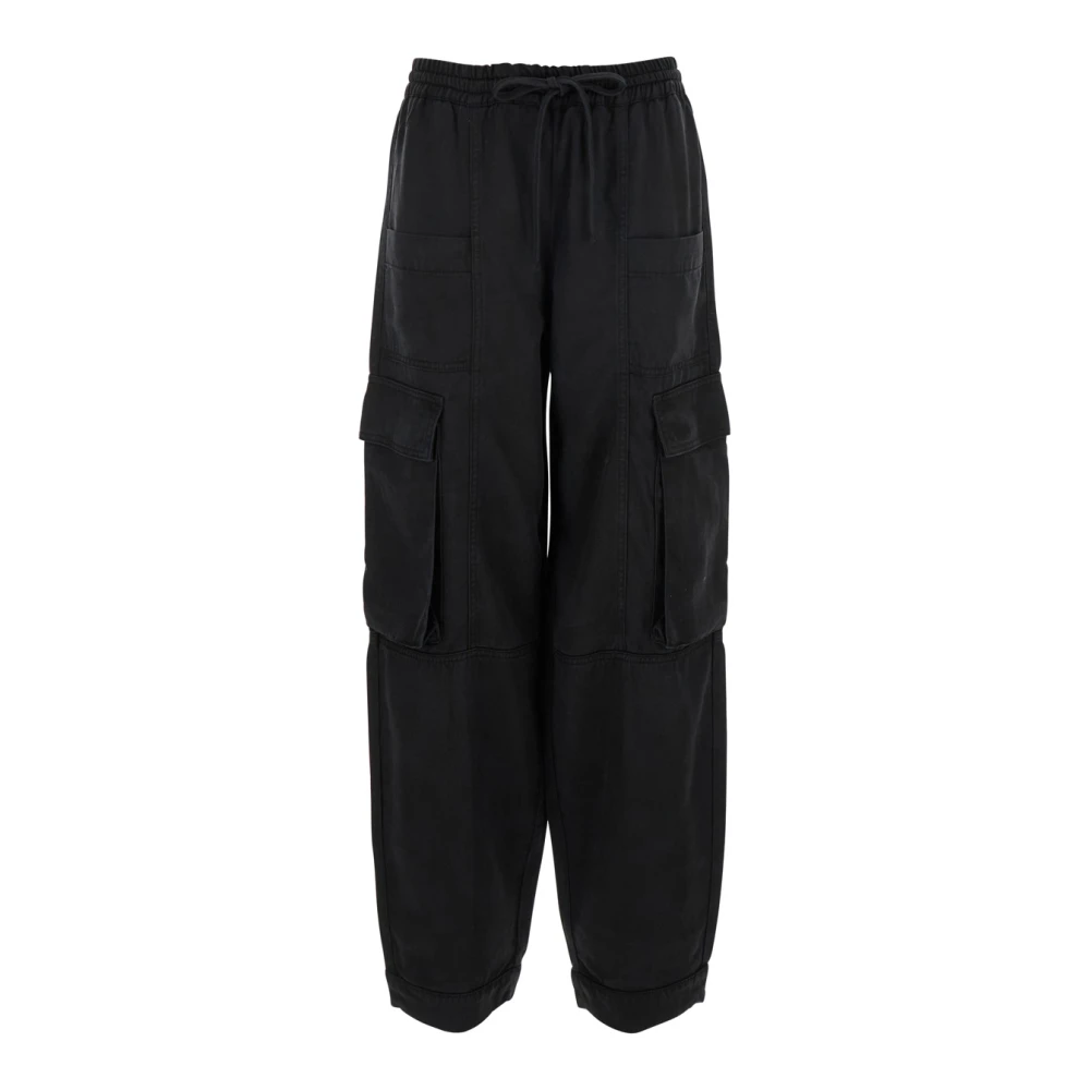 Twinset Zwarte Cargo Broek met Trekkoord Taille Black Dames