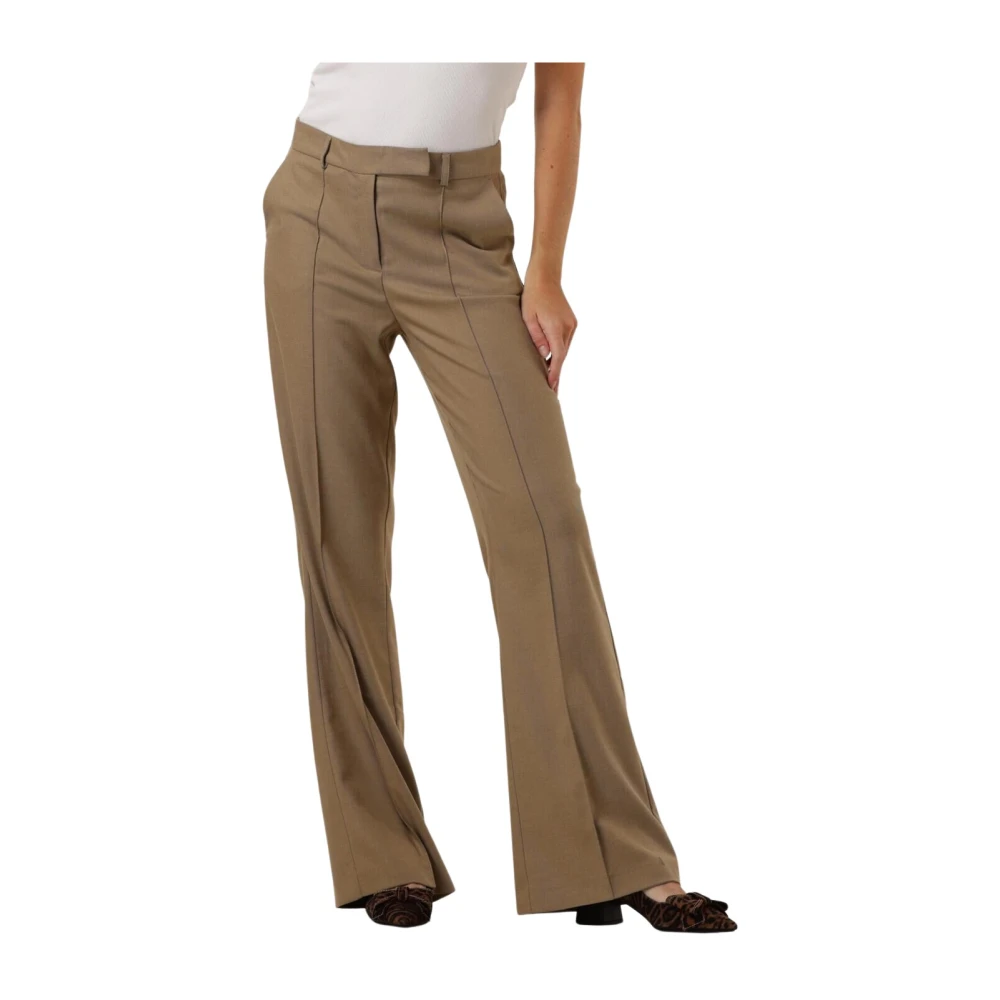 Aaiko Taupe Twill Broek Chantalle Stijl Beige Dames
