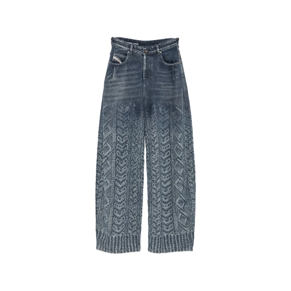 Diesel Jeans Navy - Female - Wide Jeans - Blue - W25 - Jeans