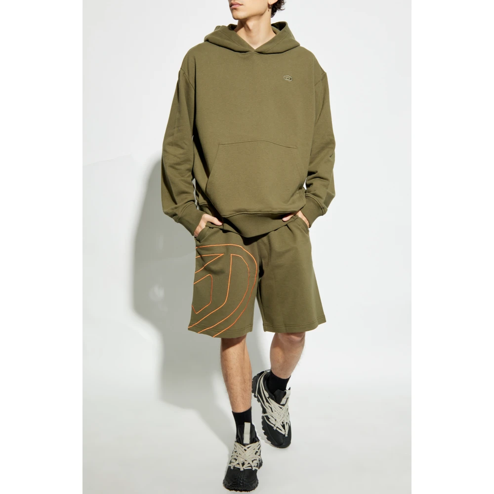 Diesel Sweatshirt S-Macs-Hood-Megoval-D Green Heren
