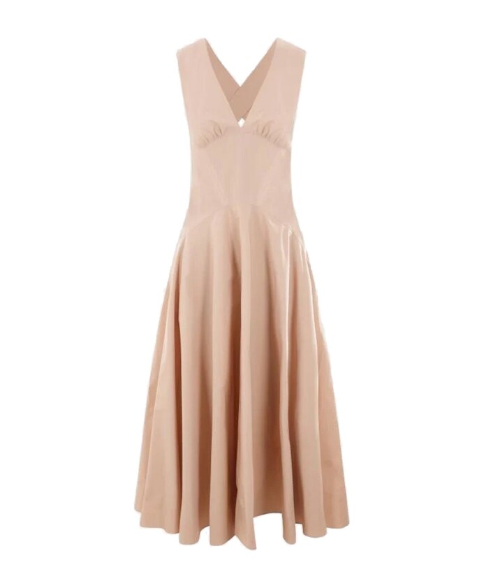 elegante-robe-midi-en-coton-beige