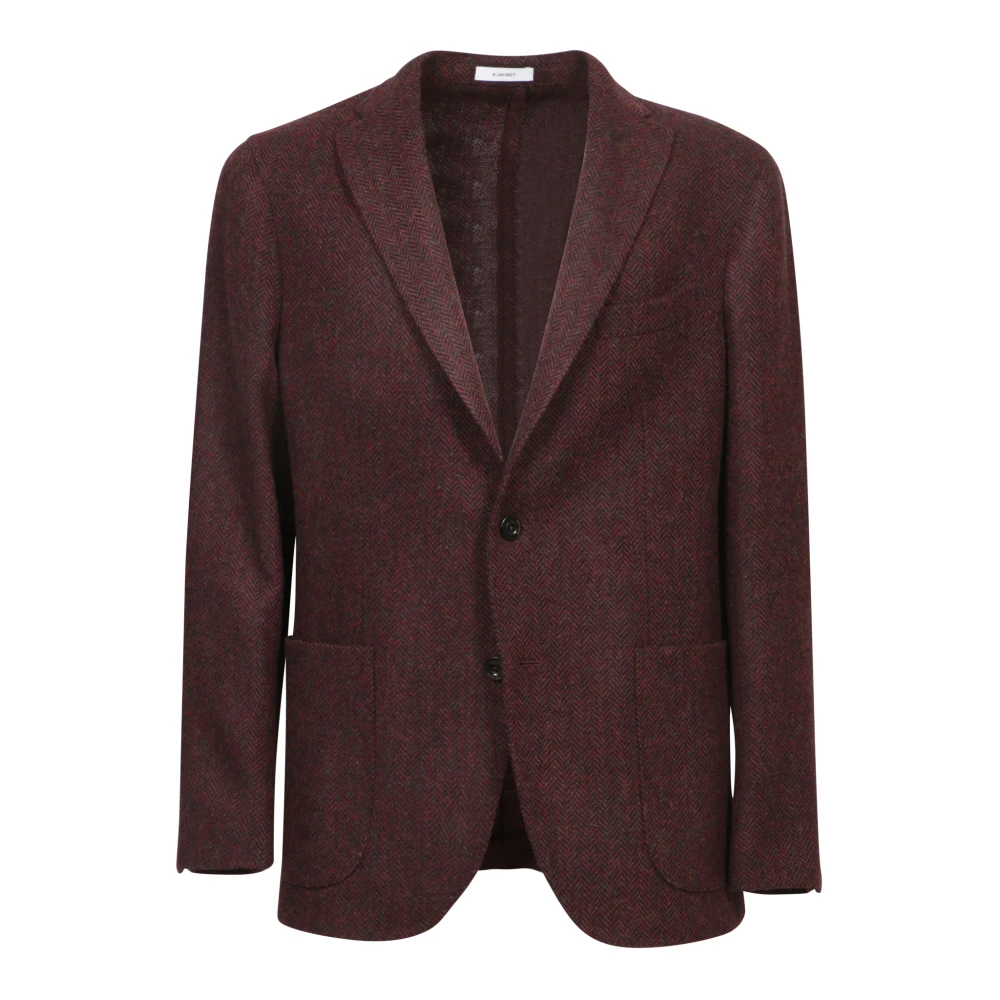 Boglioli Elegante Zwarte Wollen Blazer Brown Heren