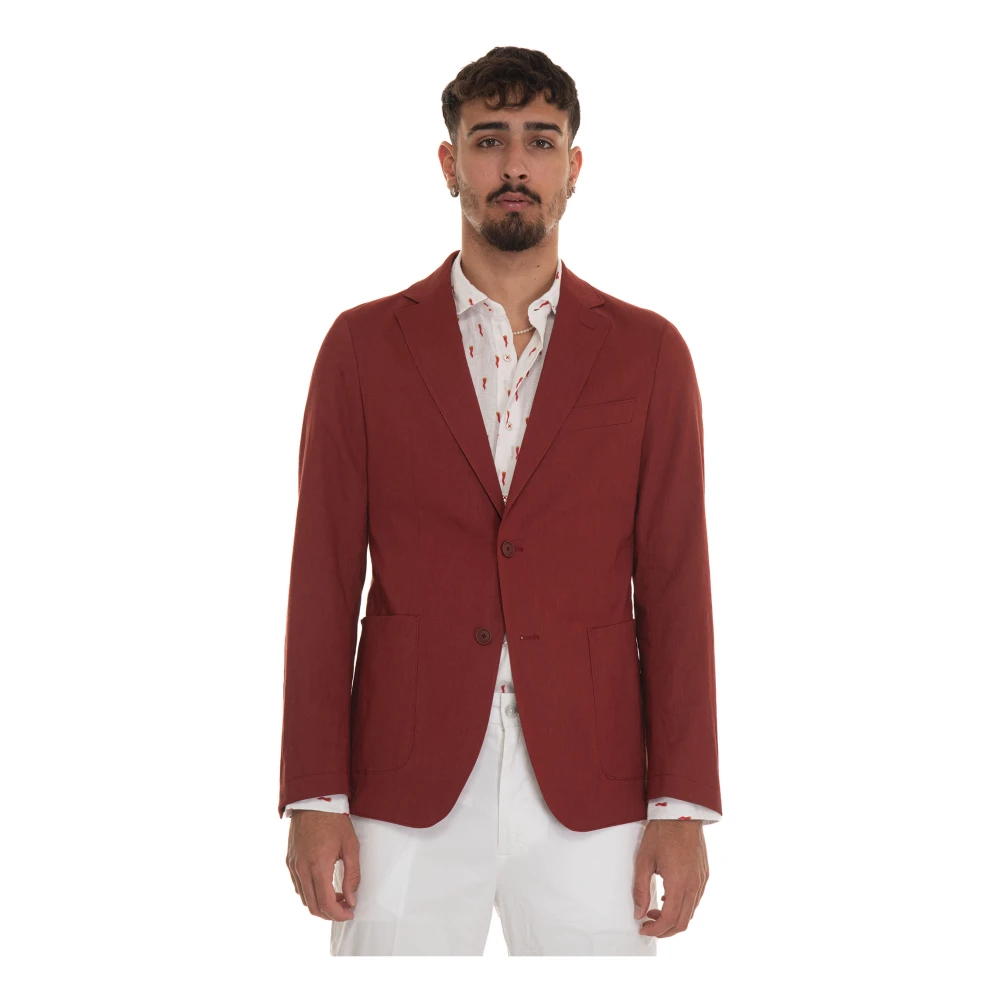 Boss Linen Blend Jas zonder Voering Red Heren