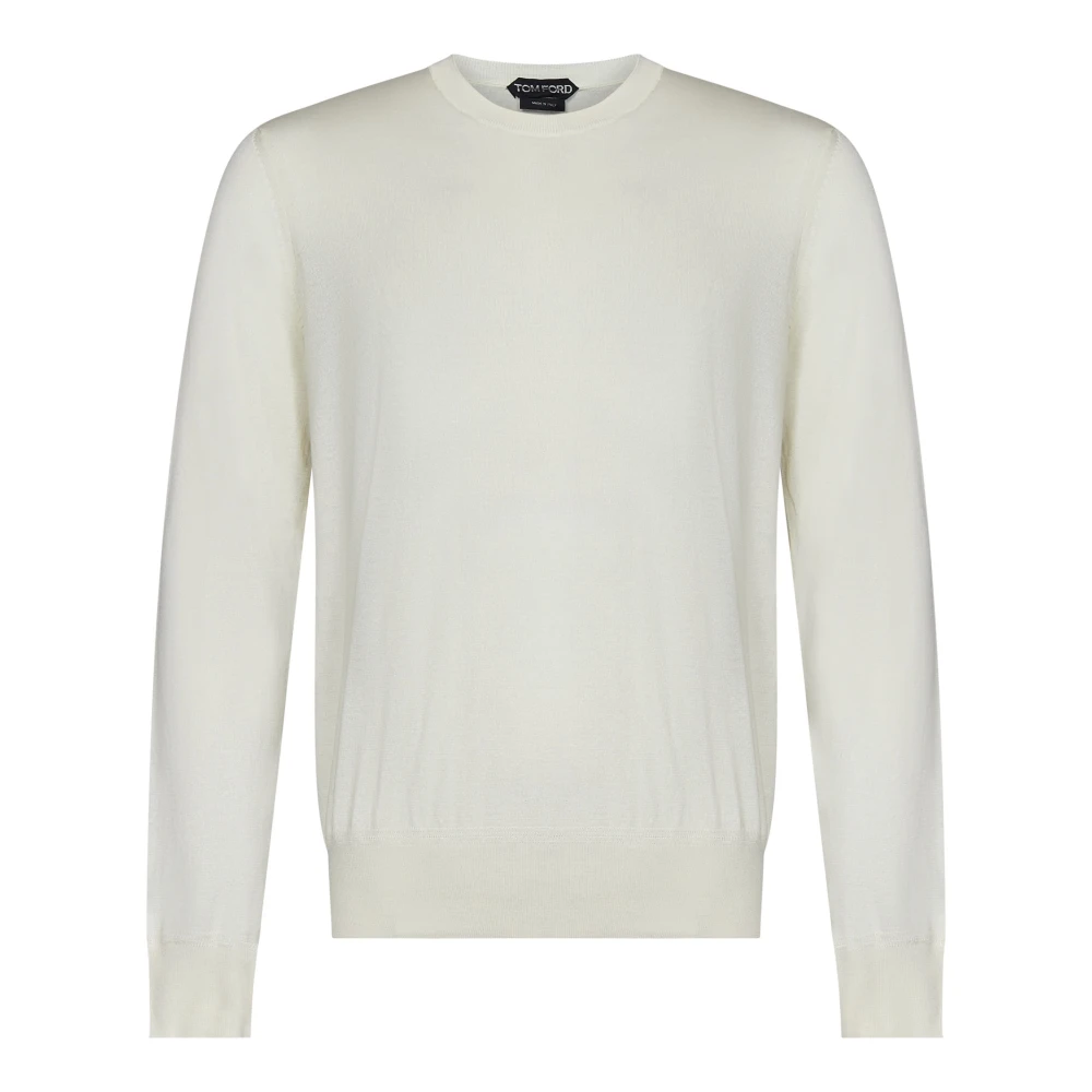 Hvit Crewneck Genser Herremote