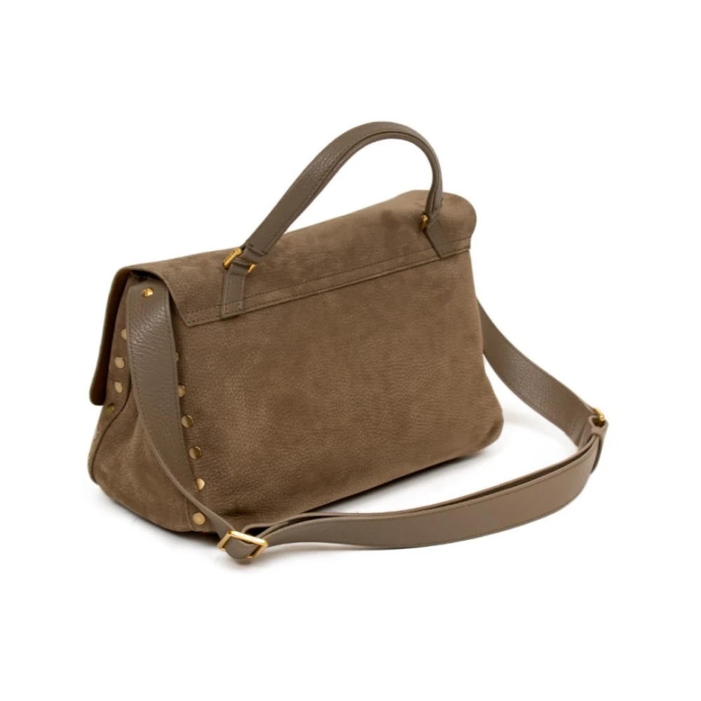 Zanellato Leren Crossbody Tas met Twist Lock Brown Dames