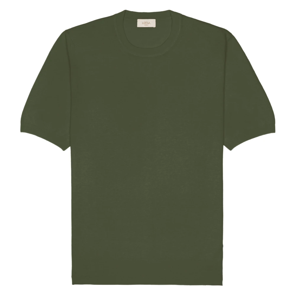 Altea Linnen Katoen Groene T-shirt Green Heren