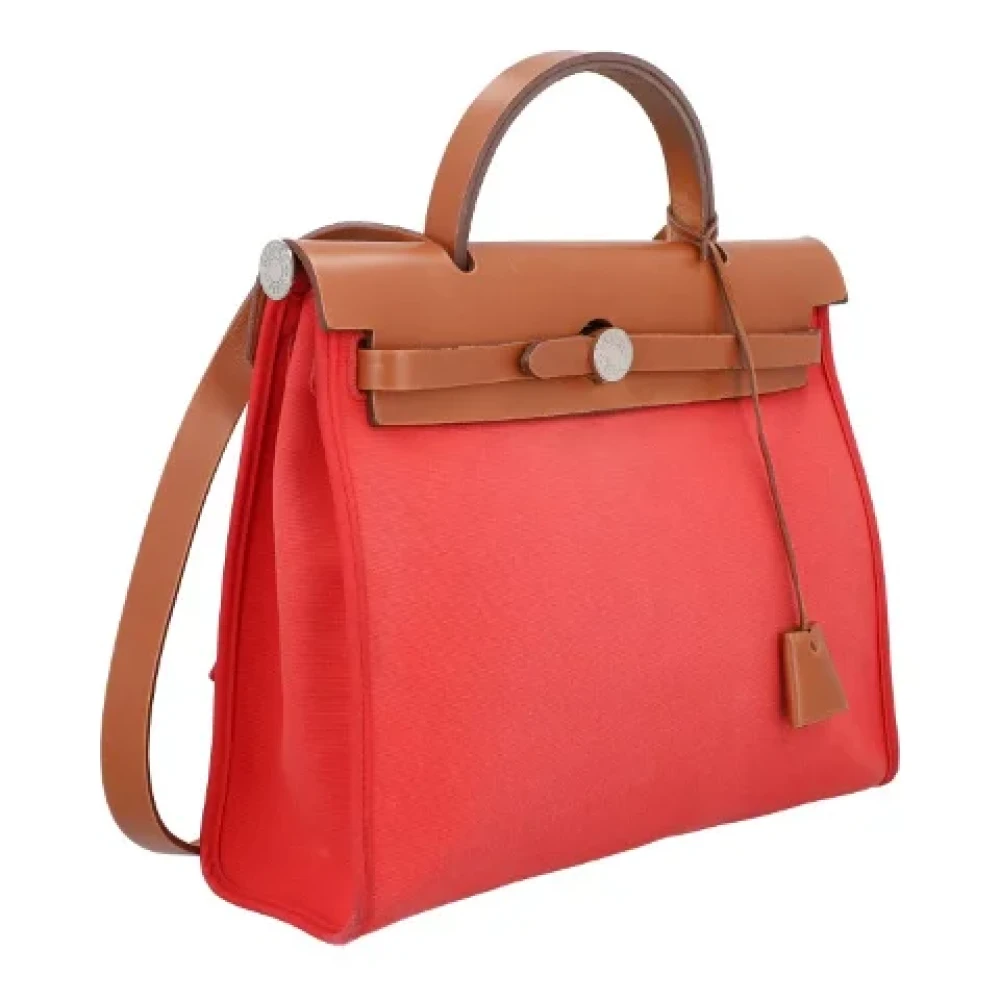 Hermès Vintage Pre-owned Canvas handbags Red Dames