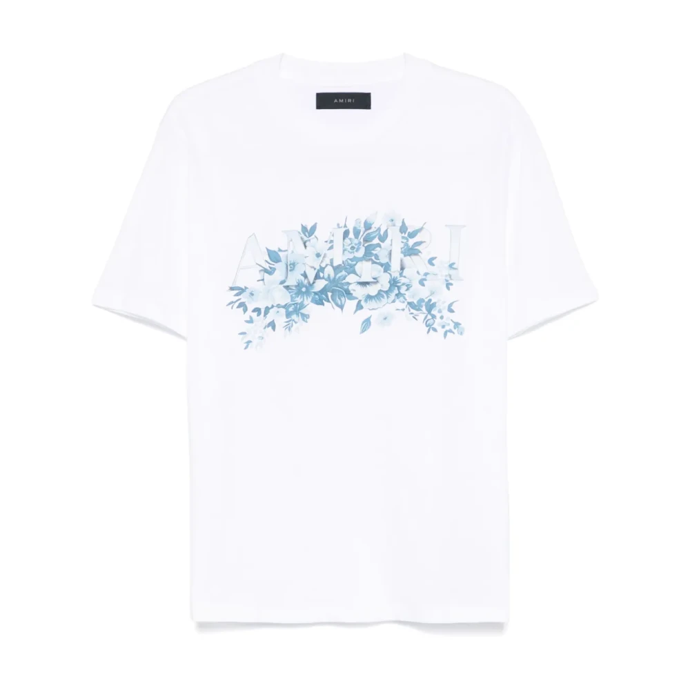 Amiri Witte Garden T-shirt met Front Logo White Heren