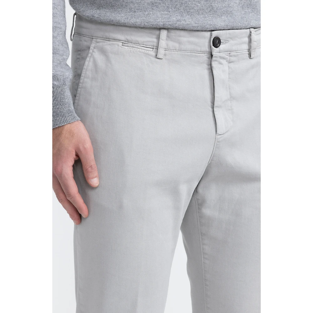 PESERICO Stretch katoenen chino's Gray Heren
