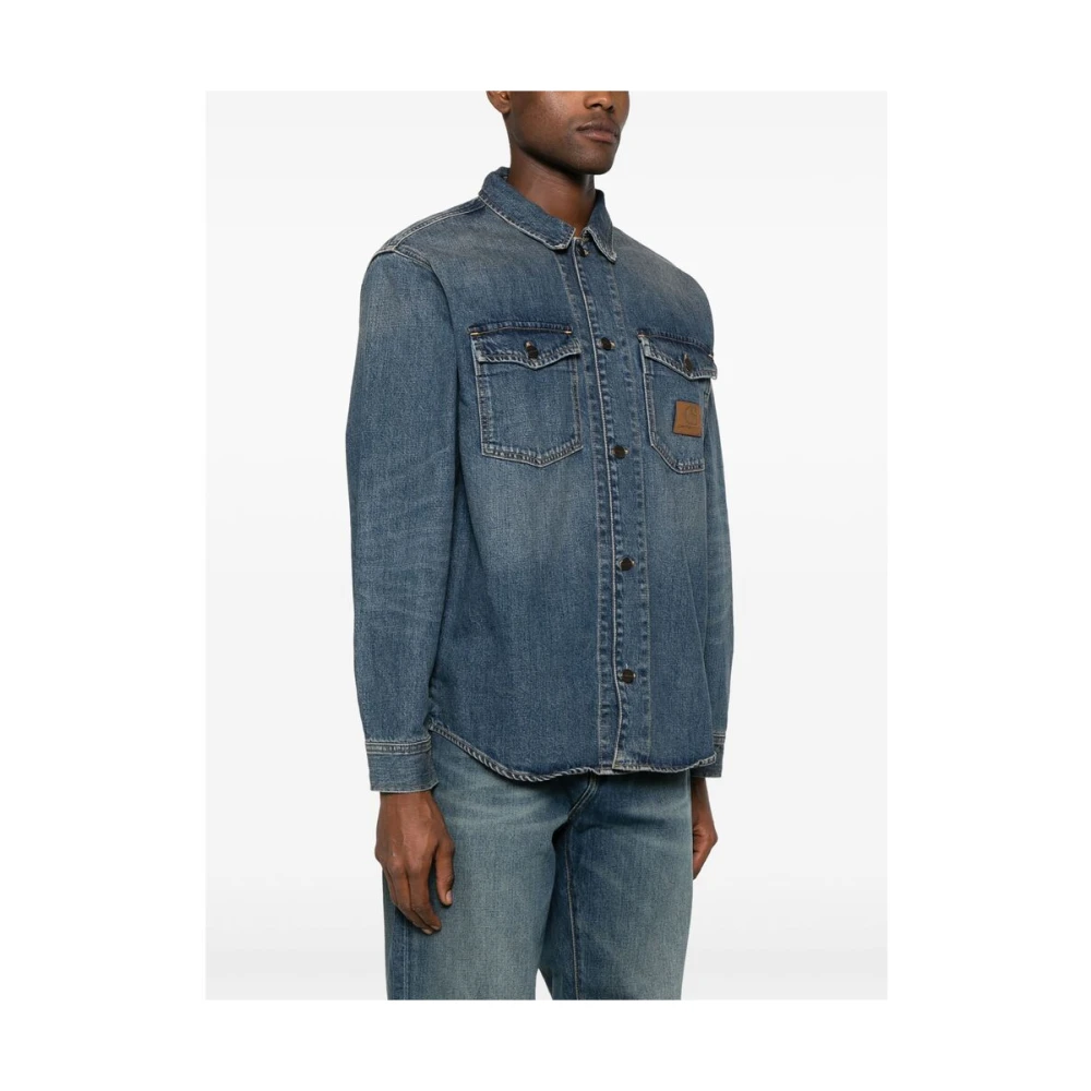 Carhartt WIP Blauwe Button-Up Shirt met Borstzakken Blue Heren