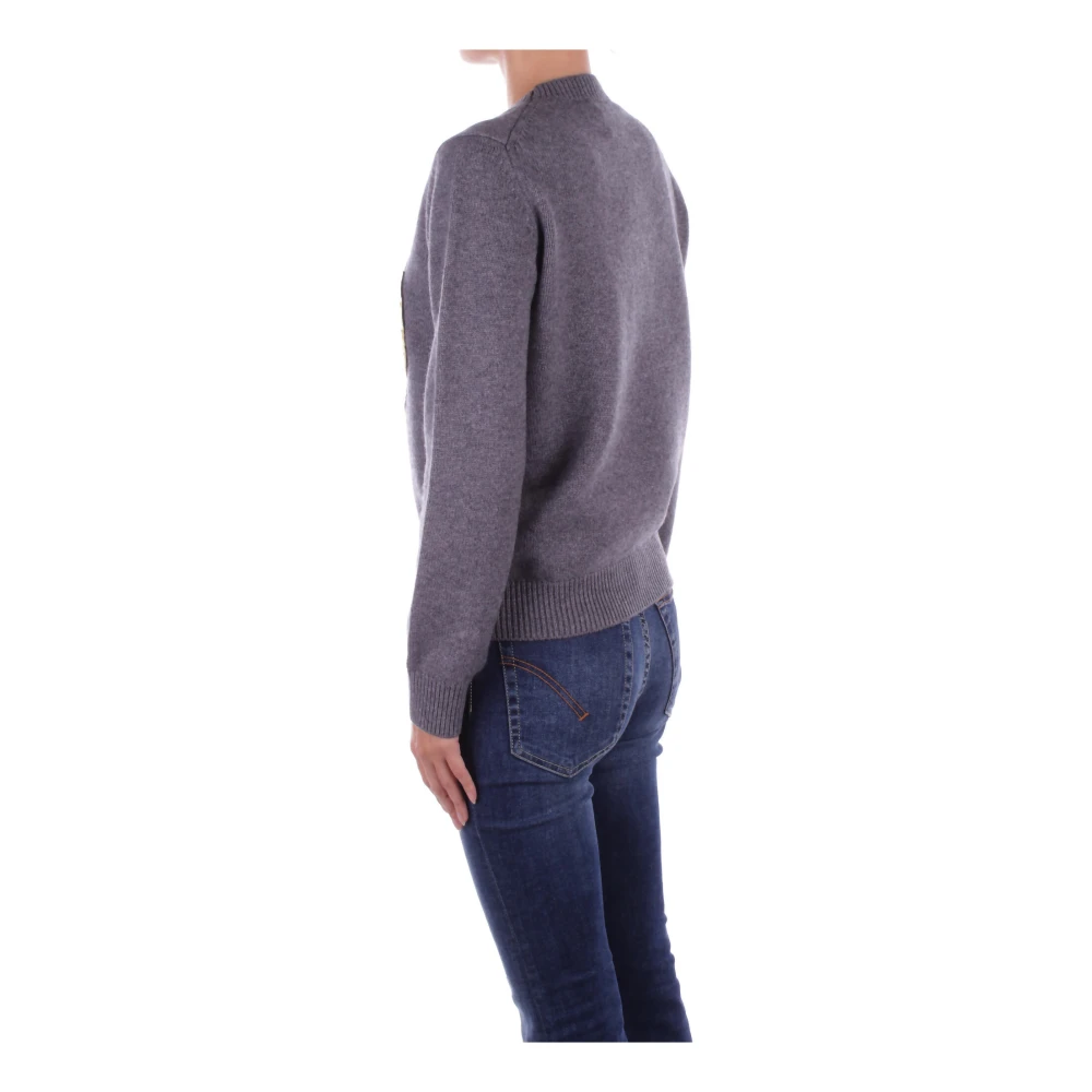 Elisabetta Franchi Grijze Sweater met Hoofdlogo Gray Dames